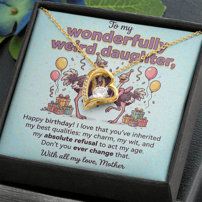 To My Daughter Necklace From Mother, Funny Birthday Gift for Weird Daughter, From Mom - Love Knot Necklace-LKN26959