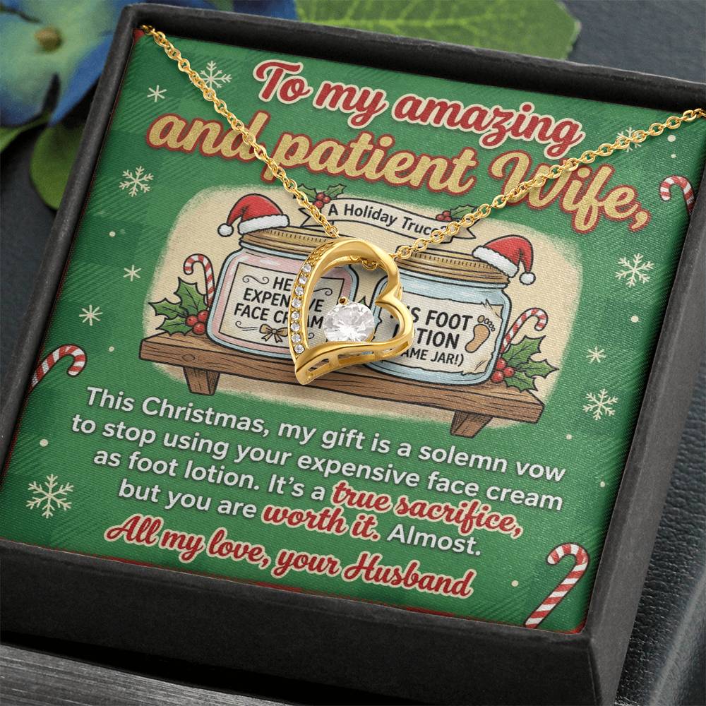 To My Wife Necklace From Husband, Funny Christmas Gift, Holiday Present for Her, Love Knot Necklace-LKN12201