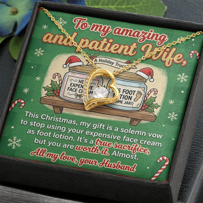 To My Wife Necklace From Husband, Funny Christmas Gift, Holiday Present for Her, Love Knot Necklace-LKN12201