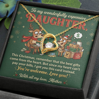 To My Daughter Necklace From Mother, Funny Christmas Gift for Daughter, Sentimental Mom and Daughter Gift - Love Knot Necklace-LKN64305