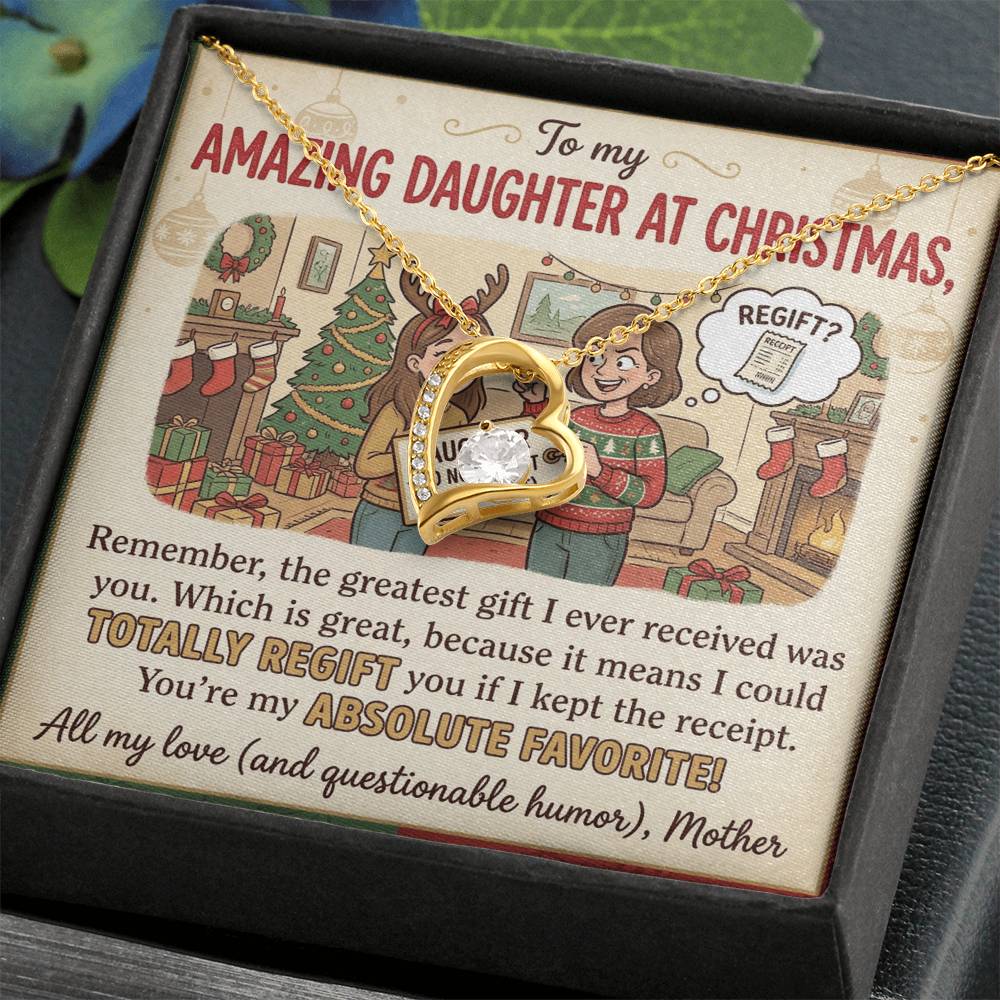 To My Daughter Necklace From Mother, Funny Christmas Gift, Favorite Daughter Gift Idea - Love Knot Necklace-LKN81928