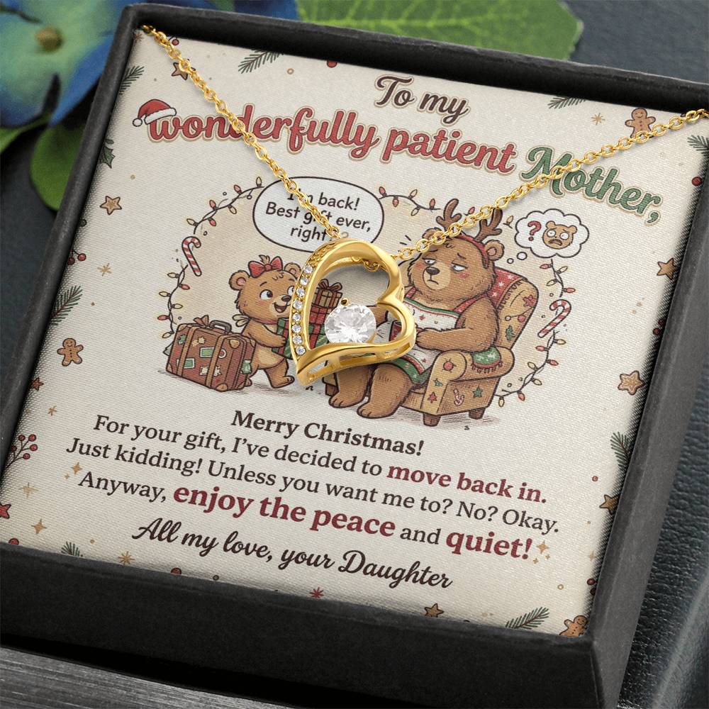 To My Mother Necklace From Daughter - Funny Christmas Gift For Mom, Holiday Present, Love Knot Necklace-LKN88179