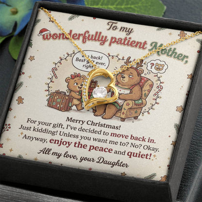 To My Mother Necklace From Daughter - Funny Christmas Gift For Mom, Holiday Present, Love Knot Necklace-LKN88179