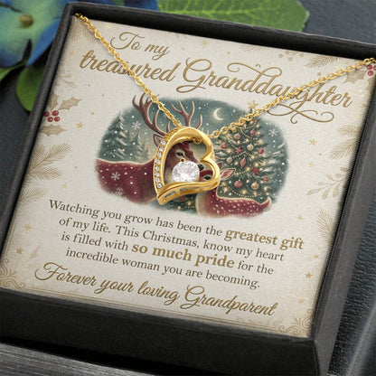 To My Granddaughter Necklace From Grandparent, Christmas Gift For Granddaughter, Grandparent To Granddaughter Gift - Love Knot Necklace-LKN23442