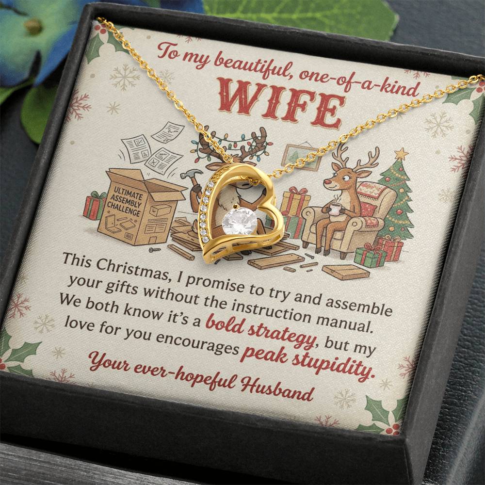 To My Wife Necklace From Husband, Funny Christmas Gift, Holiday Present for Her - Love Knot Necklace-LKN77334