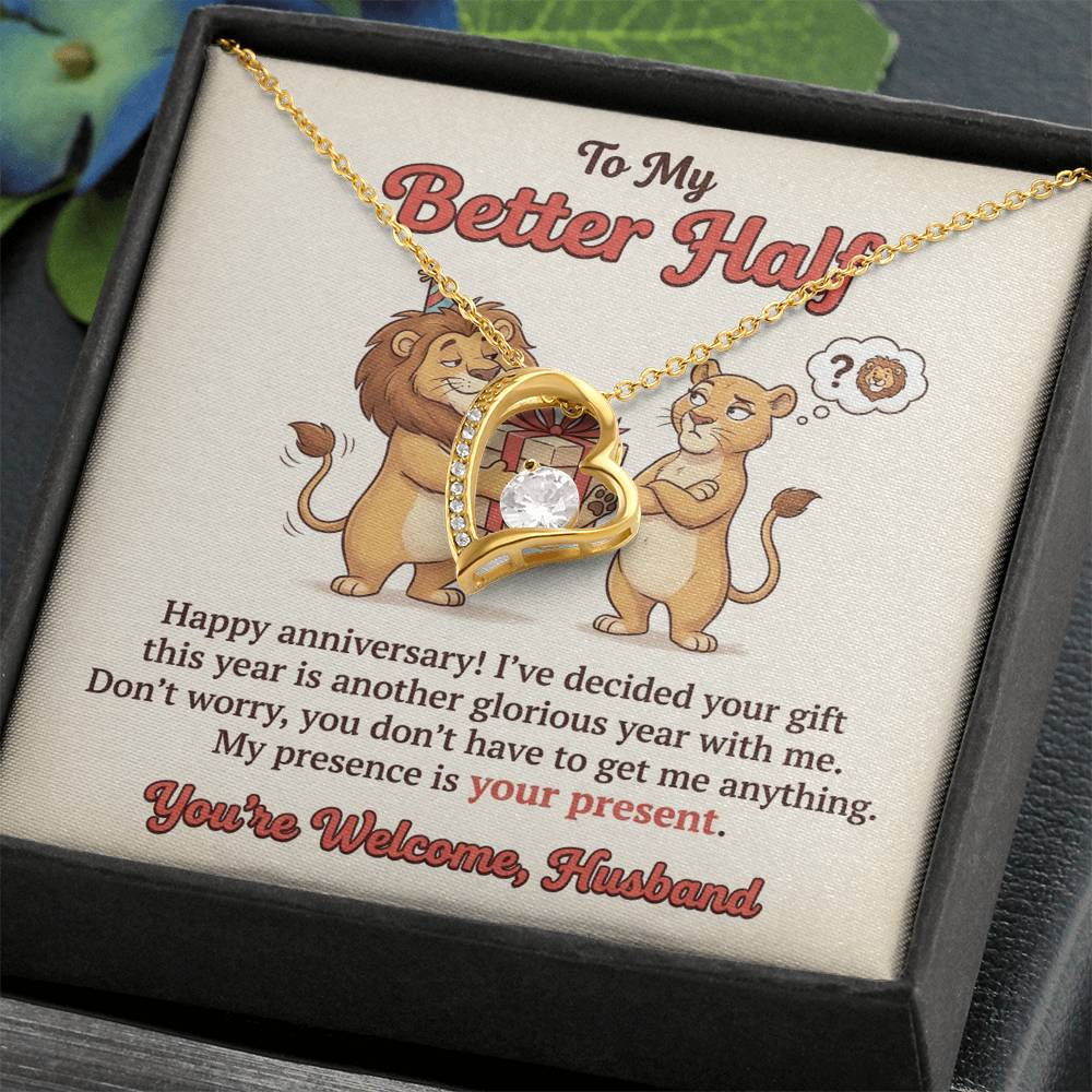To My Husband Necklace From Wife, Funny Happy Anniversary Gift for My Better Half, Joke Gift for Him - Love Knot Necklace-LKN21228