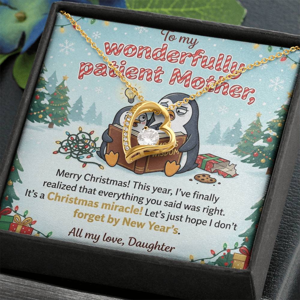 To My Mother Necklace From Daughter, Funny Christmas Gift for Mom, Mom Birthday Gift, Love Knot Necklace-LKN83182