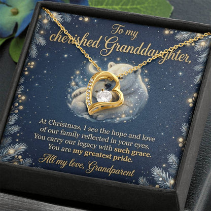 To My Granddaughter Necklace From Grandparent, Christmas Gift, Birthday Present For Her, My Greatest Pride Gift - Love Knot Necklace-LKN63044 (2)