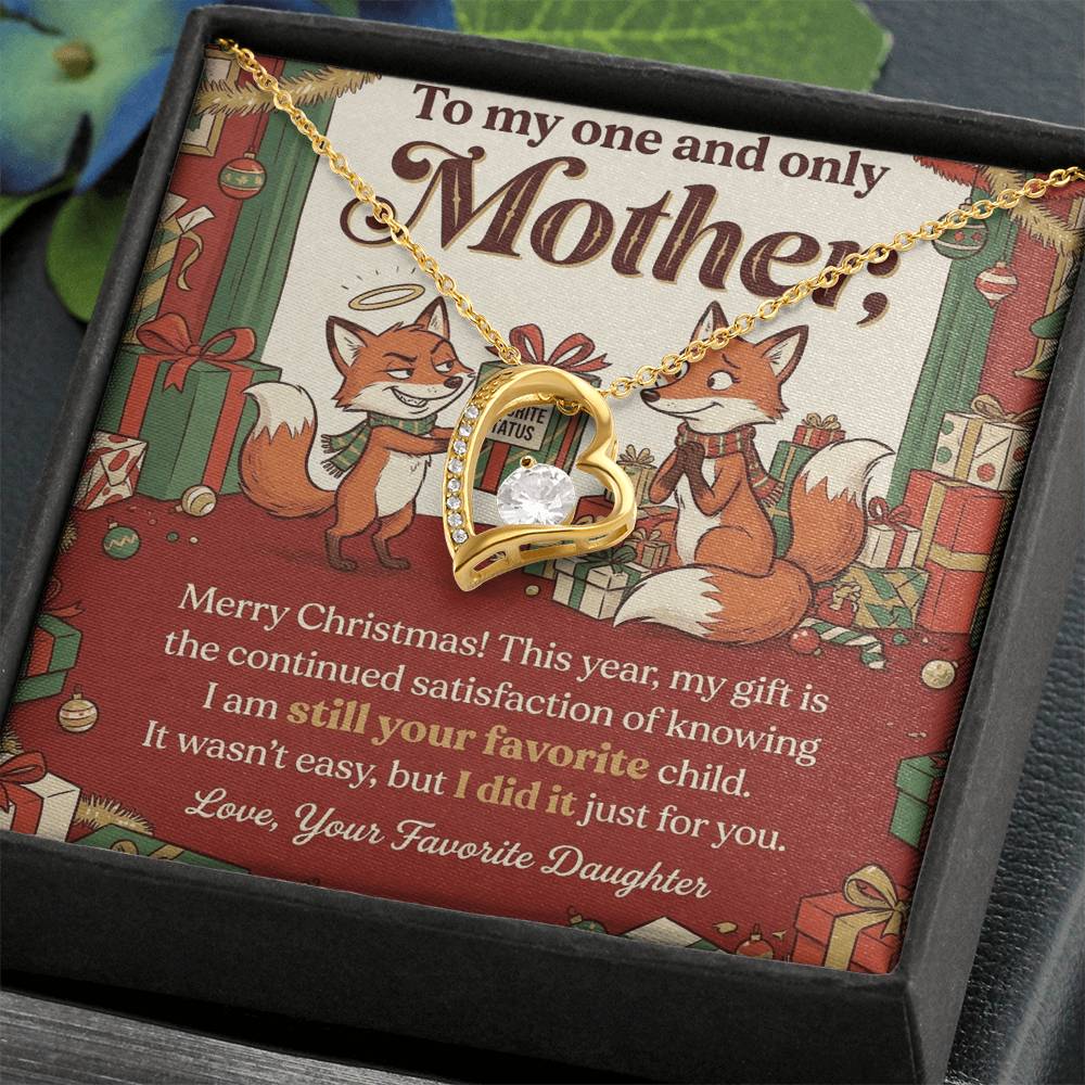 To My Mother Necklace From Daughter, Funny Christmas Gift For Mom, Favorite Child Gift Idea - Love Knot Necklace-LKN51122