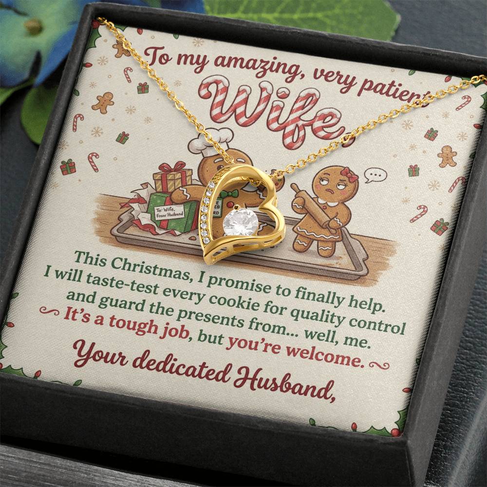 To My Wife Necklace From Husband, Funny Christmas Gift For Her, Holiday Xmas Present For Wife - Love Knot Necklace-LKN23024