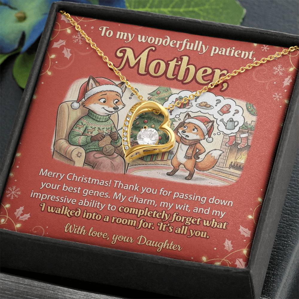 To My Mother Necklace From Daughter, Funny Christmas Gift for Mom, Xmas Present, Sentimental Gift from Daughter, Love Knot Necklace-LKN34947