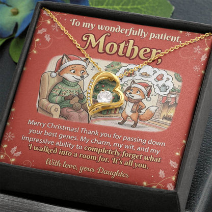 To My Mother Necklace From Daughter, Funny Christmas Gift for Mom, Xmas Present, Sentimental Gift from Daughter, Love Knot Necklace-LKN34947