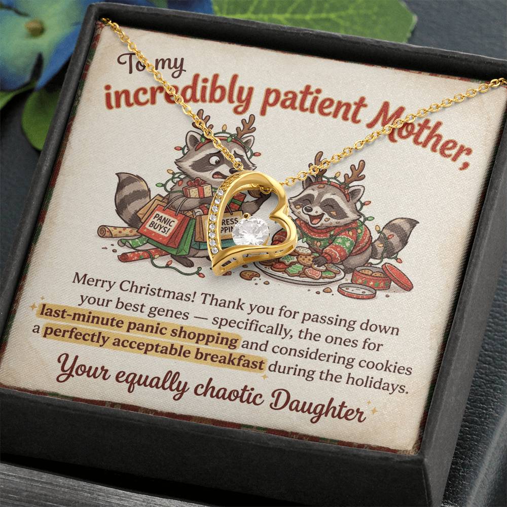 To My Mother Necklace From Daughter, Funny Christmas Gift, Holiday Gift for Mom - Love Knot Necklace-LKN87186