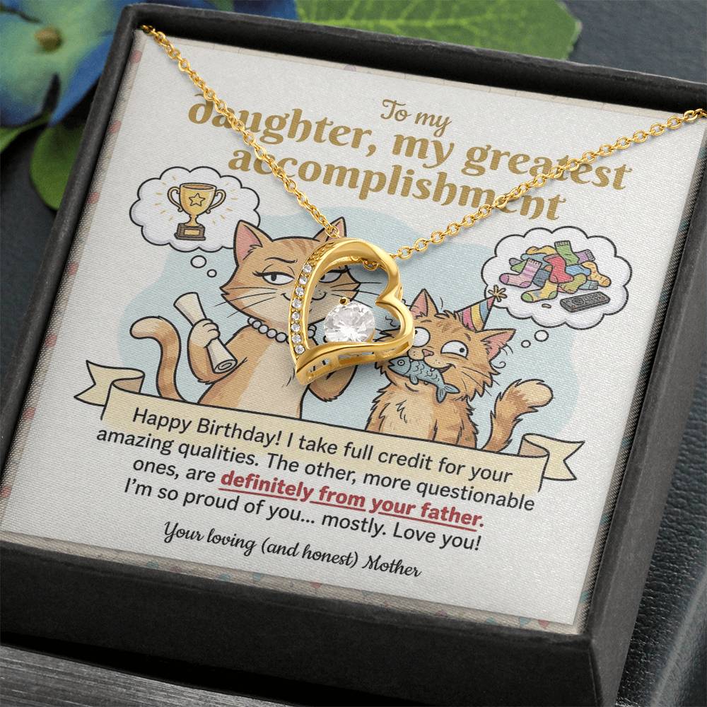 To My Daughter Necklace From Mother, Happy Birthday Gift, Gift For Daughter From Mom, Mother Daughter Present, Love Knot Necklace-LKN54153