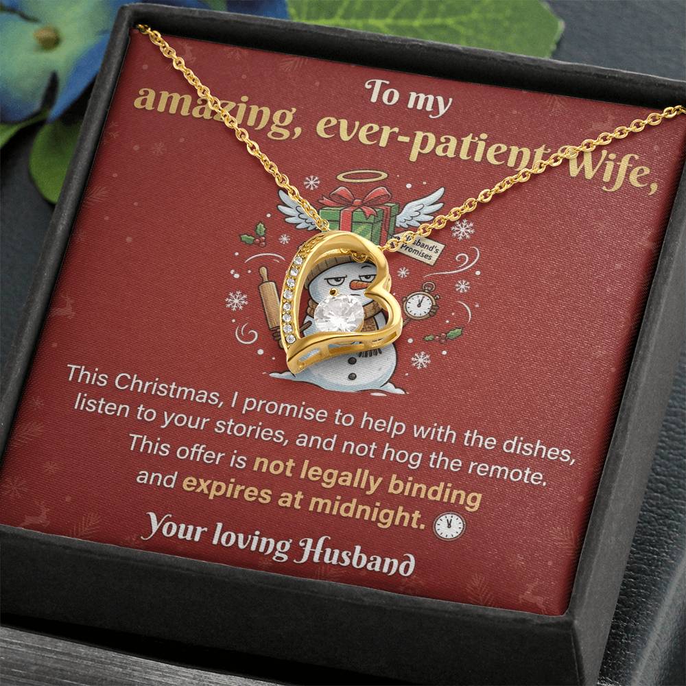 To My Wife Necklace From Husband - Funny Christmas Gift, Hilarious Holiday Present for Her - Love Knot Necklace-LKN91684
