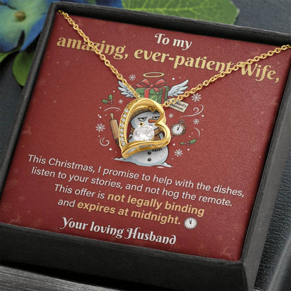 To My Wife Necklace From Husband - Funny Christmas Gift, Hilarious Holiday Present for Her - Love Knot Necklace-LKN91684