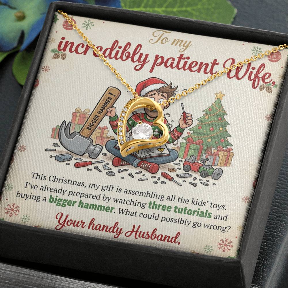 To My Wife Necklace From Husband, Funny Christmas Gift For Wife, Holiday Gift Idea, Love Knot Necklace-LKN13765