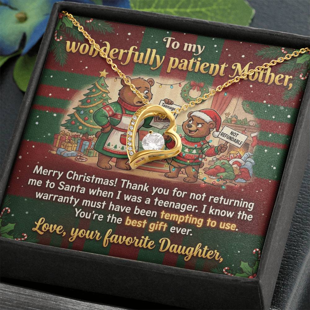 To My Mother Necklace From Daughter, Funny Christmas Gift For Mom, Birthday Gift, You're The Best Gift Ever, Love Knot Necklace-LKN10030