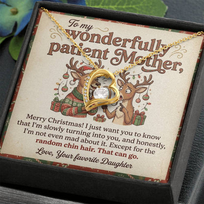 To My Mother Necklace From Daughter, Funny Christmas Gift For Mom, Holiday Gift, Turning Into You Quote, Love Knot Necklace-LKN60637