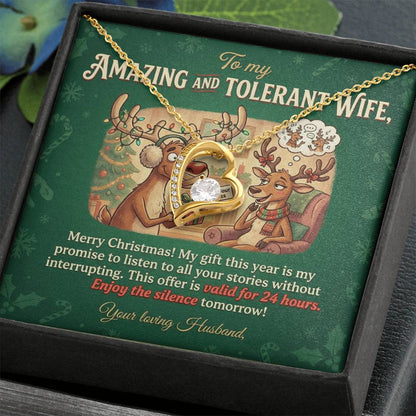 To My Wife Necklace From Husband, Funny Christmas Gift, Holiday Present for Her, Amazing Wife Gift - Love Knot Necklace-LKN39938