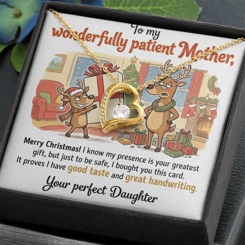 To My Mother Necklace From Daughter, Funny Christmas Gift For Mom, Holiday Present From Daughter, Love Knot Necklace-LKN96499