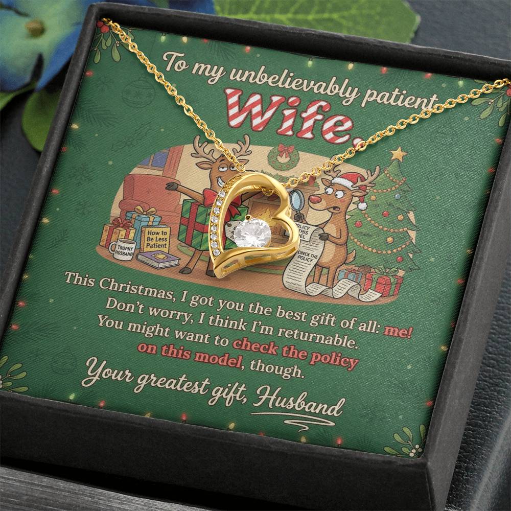 To My Wife Necklace From Husband, Funny Christmas Gift, Romantic Anniversary Gift for Her, Love Knot Necklace-LKN50129
