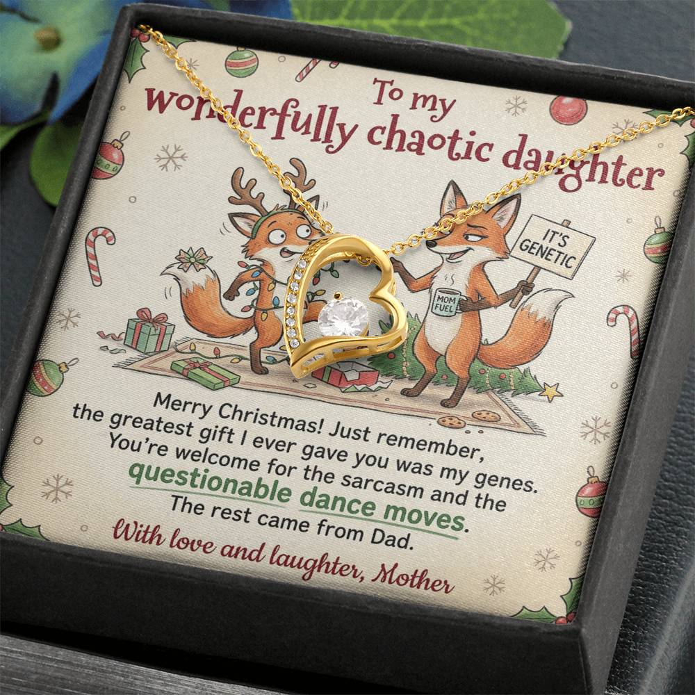 To My Daughter Necklace From Mother, Funny Christmas Gift for Daughter, Daughter Christmas Present, Love Knot Necklace-LKN63275