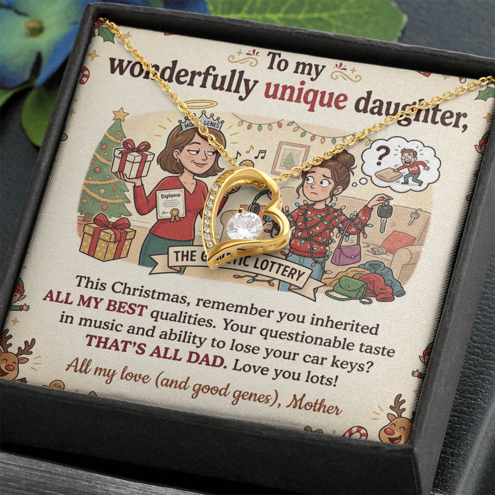 To My Daughter Necklace From Mother, Funny Christmas Gift For Daughter From Mom, Unique Birthday Gift - Love Knot Necklace-LKN19665