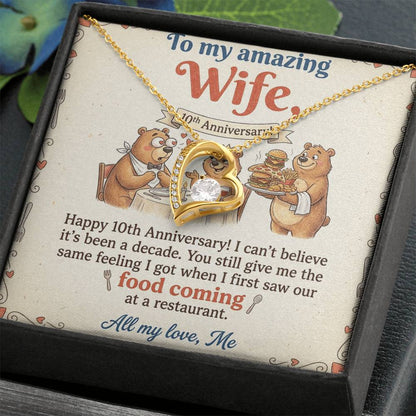 To My Wife Necklace From Husband, Happy 10th Anniversary Gift, Funny Gift For Her - Love Knot Necklace-LKN14367