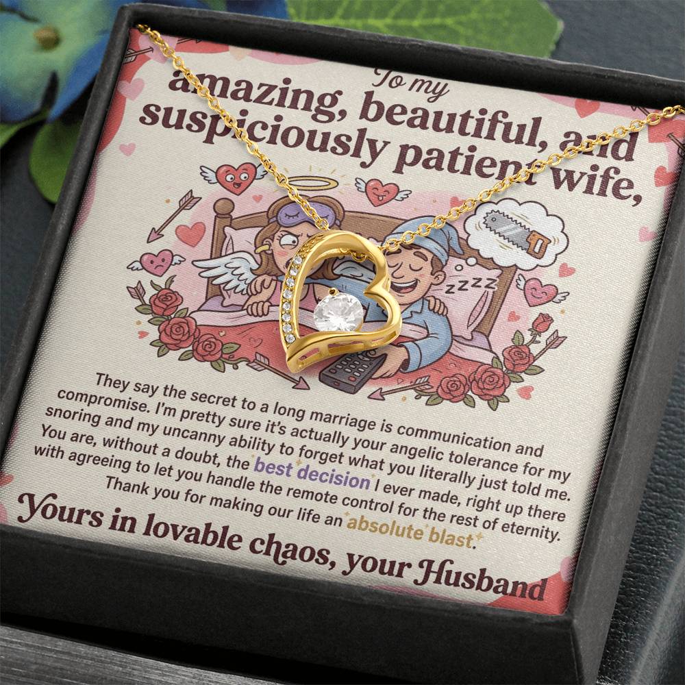 To My Wife Necklace From Husband, Funny Anniversary Gift for Her, Romantic Valentine's Day Gift, Love Knot Necklace-LKN24756