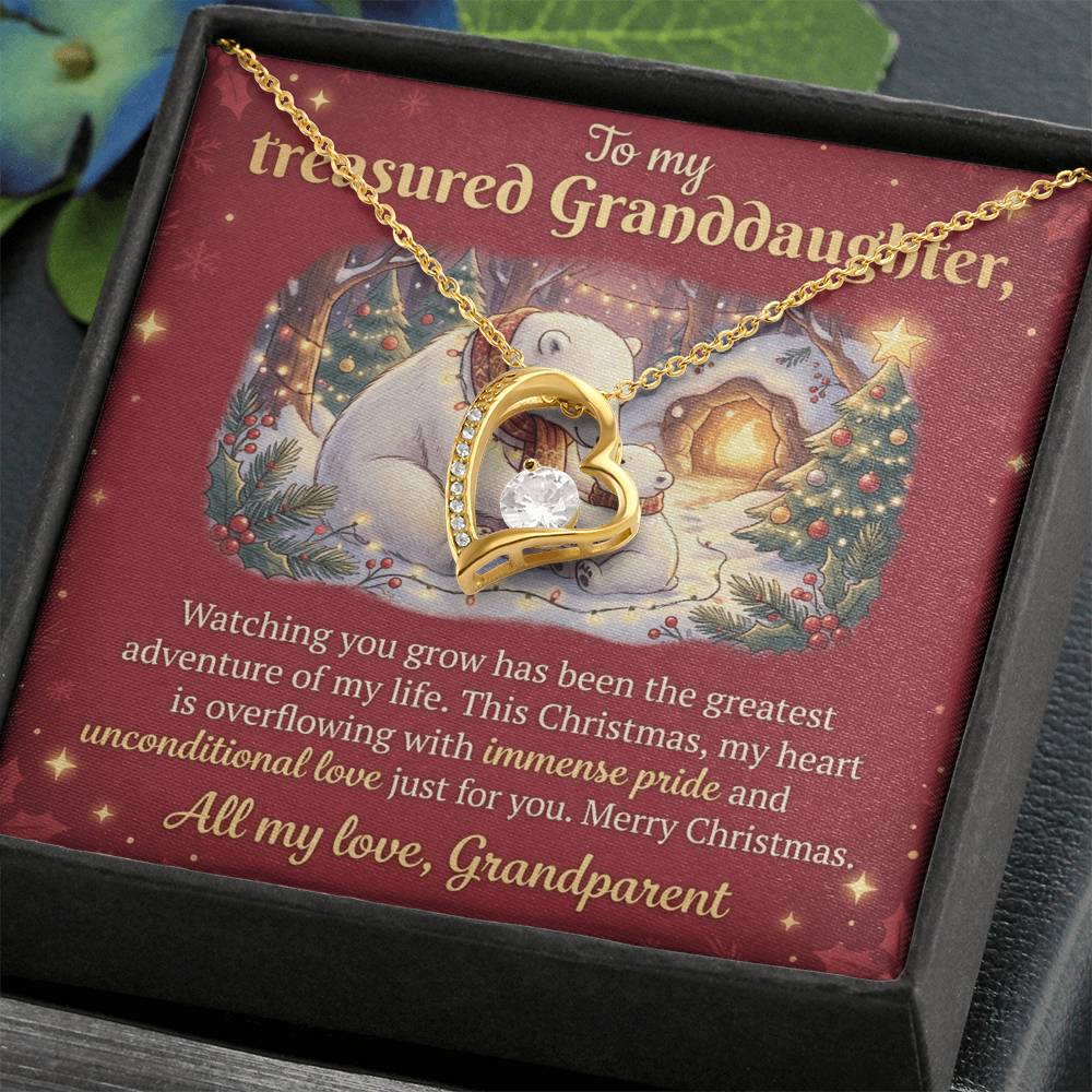 To My Granddaughter Necklace From Grandparent, Christmas Gift, Proud of You Gift for Granddaughter - Love Knot Necklace-LKN91197