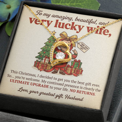 To My Wife Necklace From Husband - Funny Christmas Gift For Wife, Humorous Holiday Gift - Love Knot Necklace-LKN57418