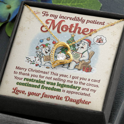 To My Mother Necklace From Daughter, Funny Christmas Gift For Mom, Holiday Appreciation Gift - Love Knot Necklace-LKN45568