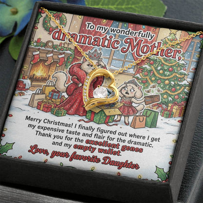 To My Mother Necklace From Daughter, Funny Christmas Gift for Mom, Humorous Holiday Gift, Love Knot Necklace-LKN75094