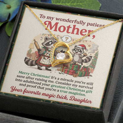 To My Mother Necklace From Daughter, Funny Christmas Gift For Mom, Holiday Gift, Merry Christmas - Love Knot Necklace-LKN18617