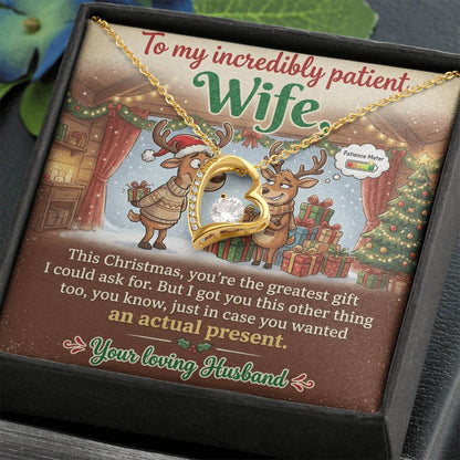 To My Incredibly Patient Wife Necklace From Husband, Funny Christmas Gift For Her, Love Knot Necklace-LKN54296
