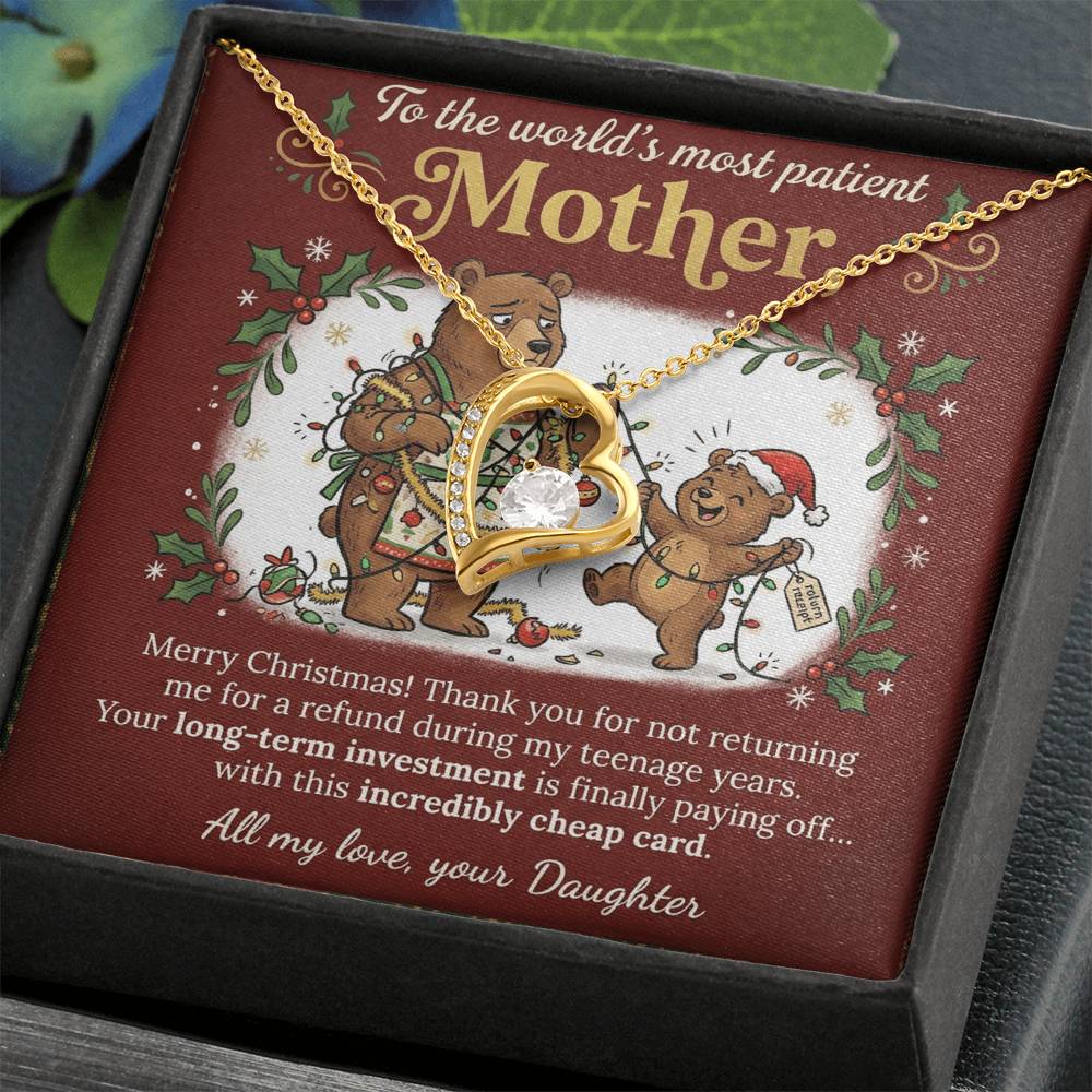 To My Mother Necklace From Daughter, Funny Christmas Gift for Mom, Mother Daughter Jewelry - Love Knot Necklace-LKN38433