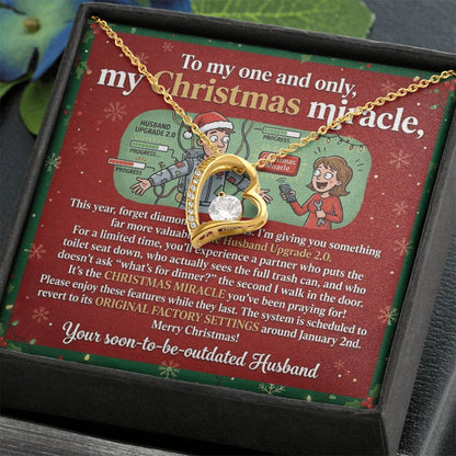 To My Wife Necklace From Husband, Funny Christmas Gift, Holiday Present for My One and Only, Christmas Miracle - Love Knot Necklace-LKN96385