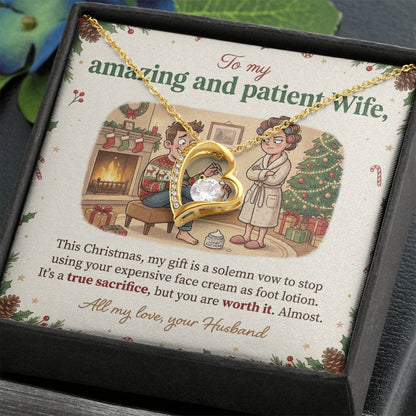 To My Wife Necklace From Husband, Funny Christmas Gift, Holiday Present for Her, Wife Christmas Gift - Love Knot Necklace-LKN97078