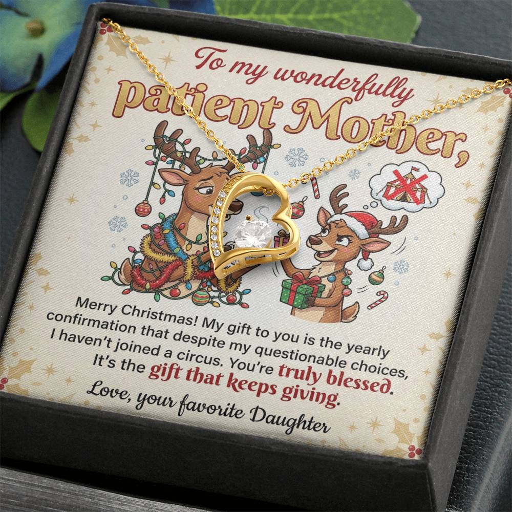 To My Mother Necklace From Daughter, Funny Christmas Gift For Mom, Xmas Present, Birthday Gift - Love Knot Necklace-LKN36317