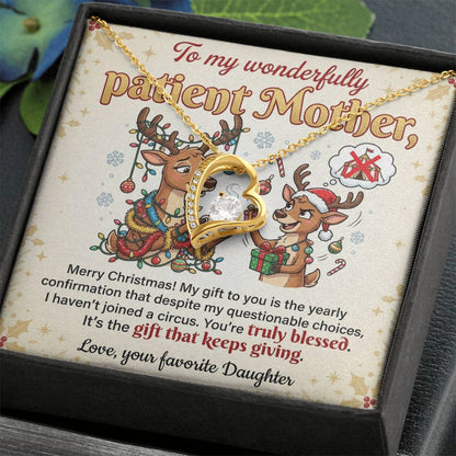 To My Mother Necklace From Daughter, Funny Christmas Gift For Mom, Xmas Present, Birthday Gift - Love Knot Necklace-LKN36317