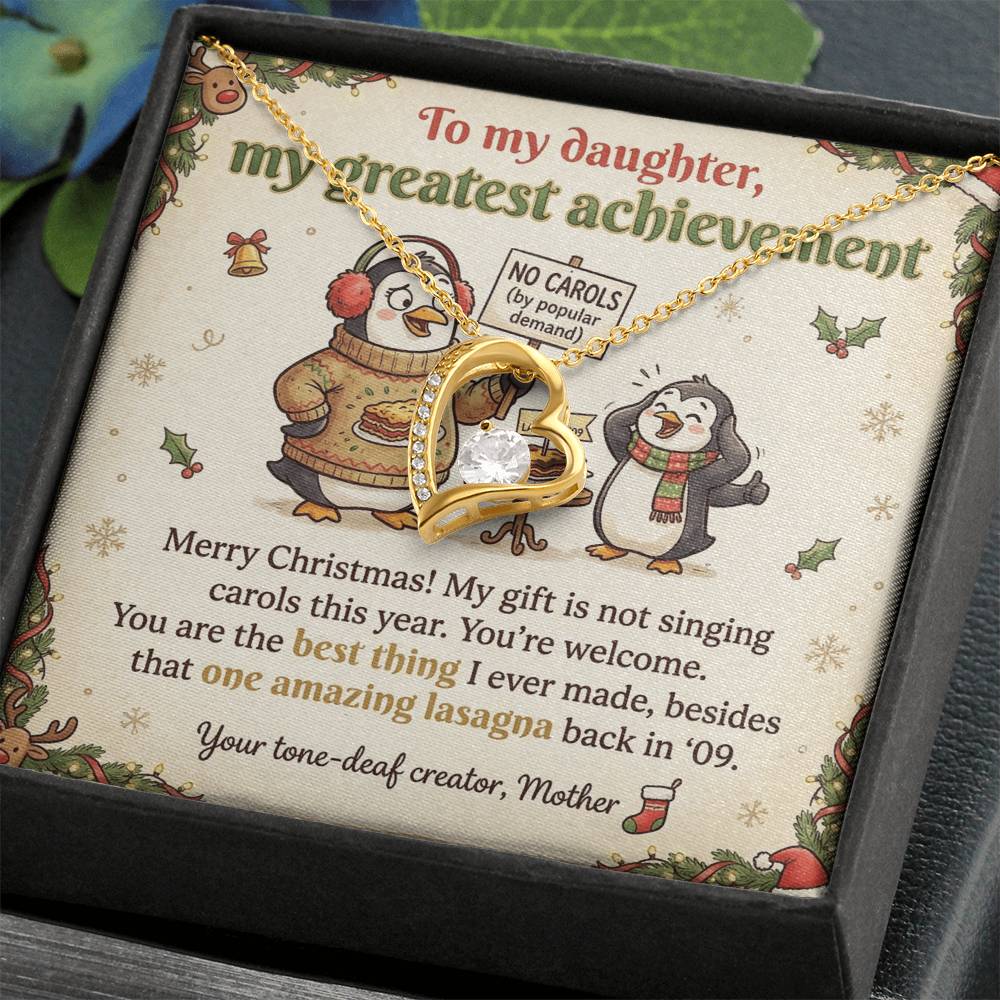 To My Daughter Necklace From Mother, Funny Christmas Gift, Best Thing I Ever Made, Xmas Present From Mom, Love Knot Necklace-LKN24923