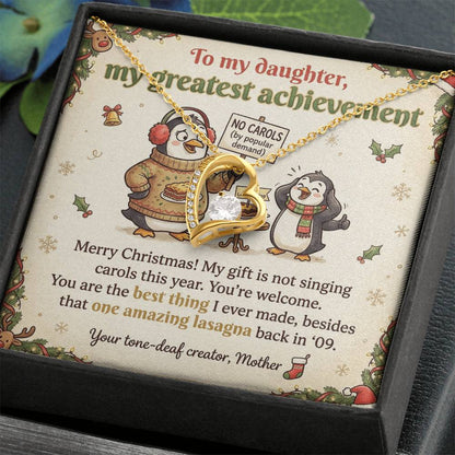 To My Daughter Necklace From Mother, Funny Christmas Gift, Best Thing I Ever Made, Xmas Present From Mom, Love Knot Necklace-LKN24923