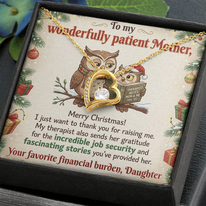 To My Mother Necklace From Daughter, Funny Christmas Gift for Mom, Humorous Holiday Gift, Love Knot Necklace-LKN68116