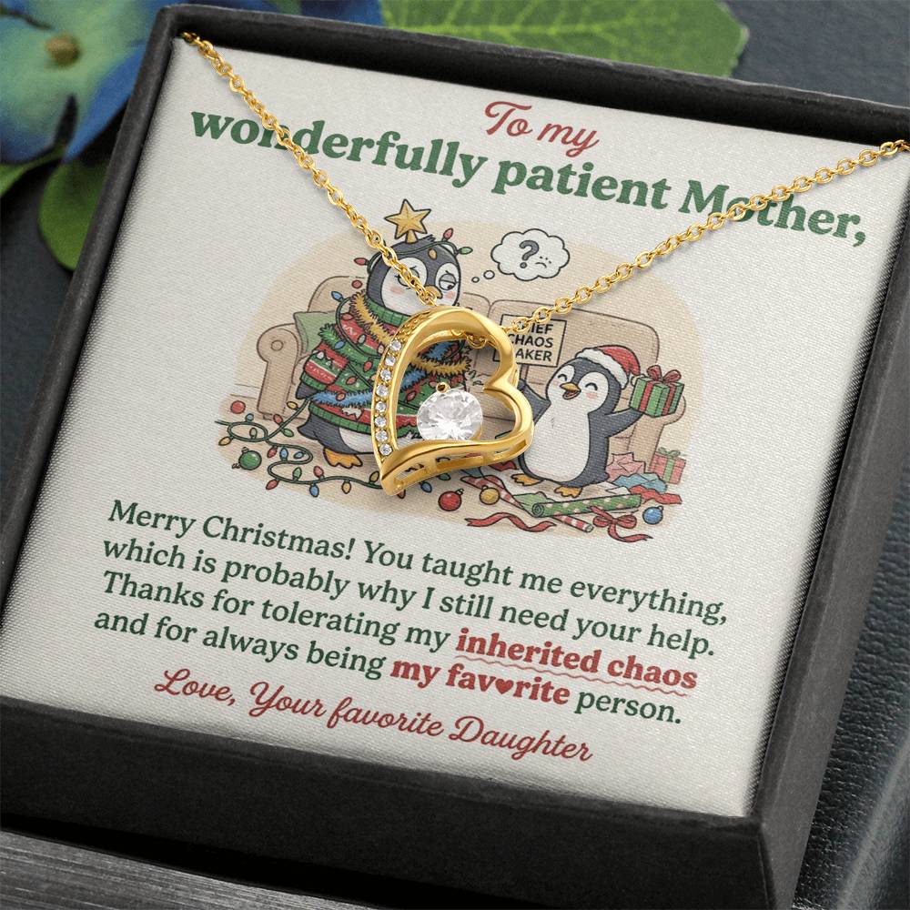 To My Mother Necklace From Daughter, Funny Christmas Gift For Mom, Holiday Present For Mother - Love Knot Necklace-LKN16282