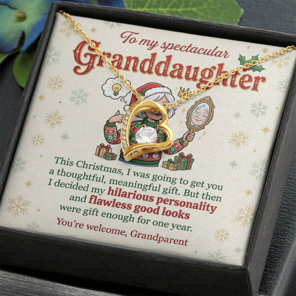 To My Granddaughter Necklace From Grandparent, Christmas Gift, Birthday Present For Her, My Greatest Pride Gift - Love Knot Necklace-LKN63044