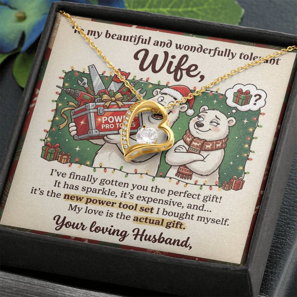 To My Wife Necklace From Husband, Funny Christmas Gift, Humorous Birthday Present for Her, Love Knot Necklace-LKN61772