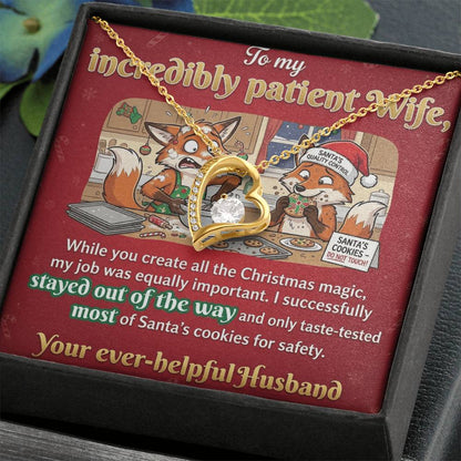 To My Wife Necklace From Husband, Funny Christmas Gift, Holiday Gift for Wife, Love Knot Necklace-LKN62322