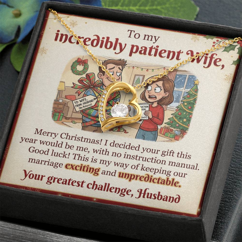 To My Wife Necklace From Husband, Funny Christmas Gift For Wife, Xmas Gift, Marriage Gift, Love Knot Necklace-LKN89109