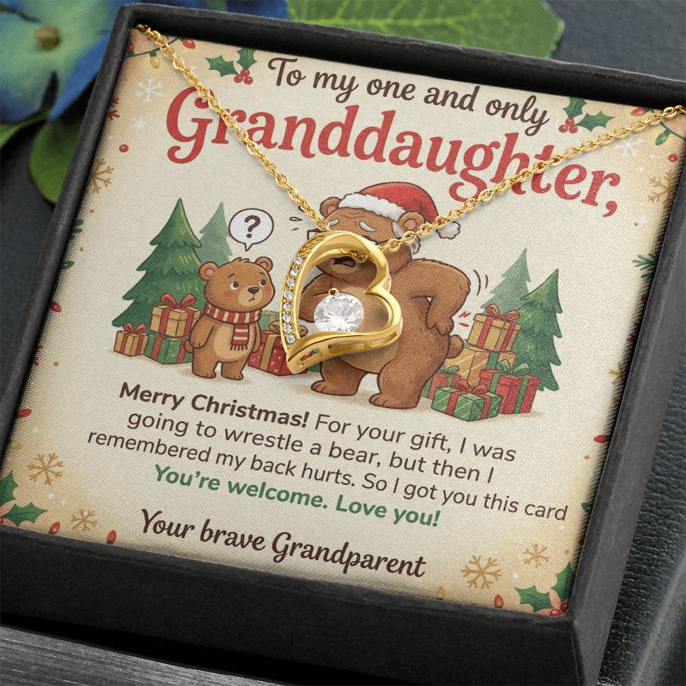 To My Granddaughter Necklace From Grandparent, Funny Christmas Gift, Granddaughter Christmas Present, Sentimental Gift - Love Knot Necklace-LKN36805